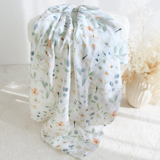 MUSSELIN XL SCHMUSETUCH - dreamy meadow (120x120 cm)