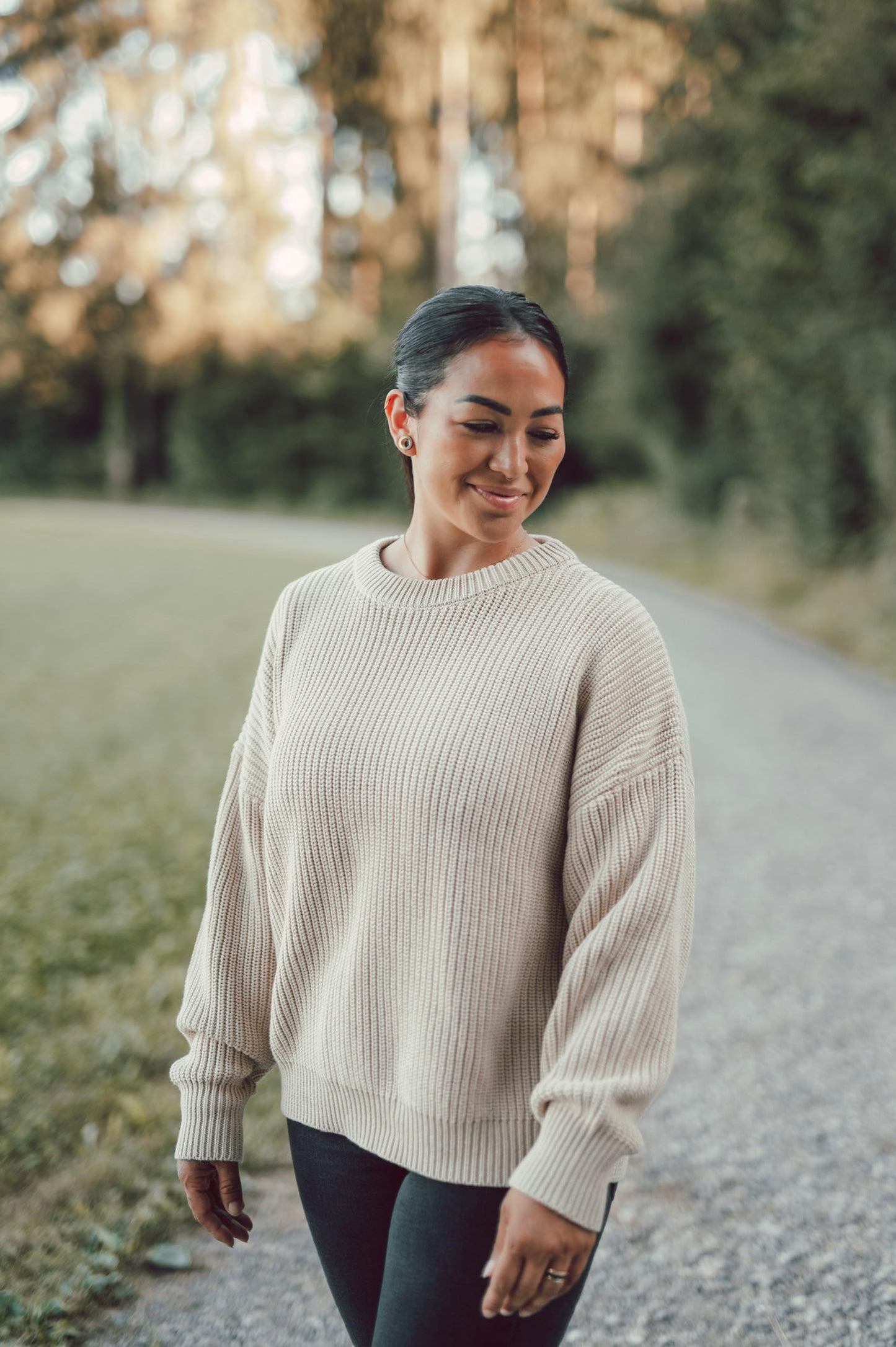 Mom oversized knit Jumper - beige - schadstofffrei