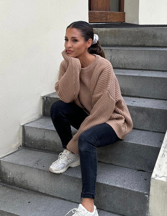 Mum oversized knit Jumper - hazelnut - schadstofffrei