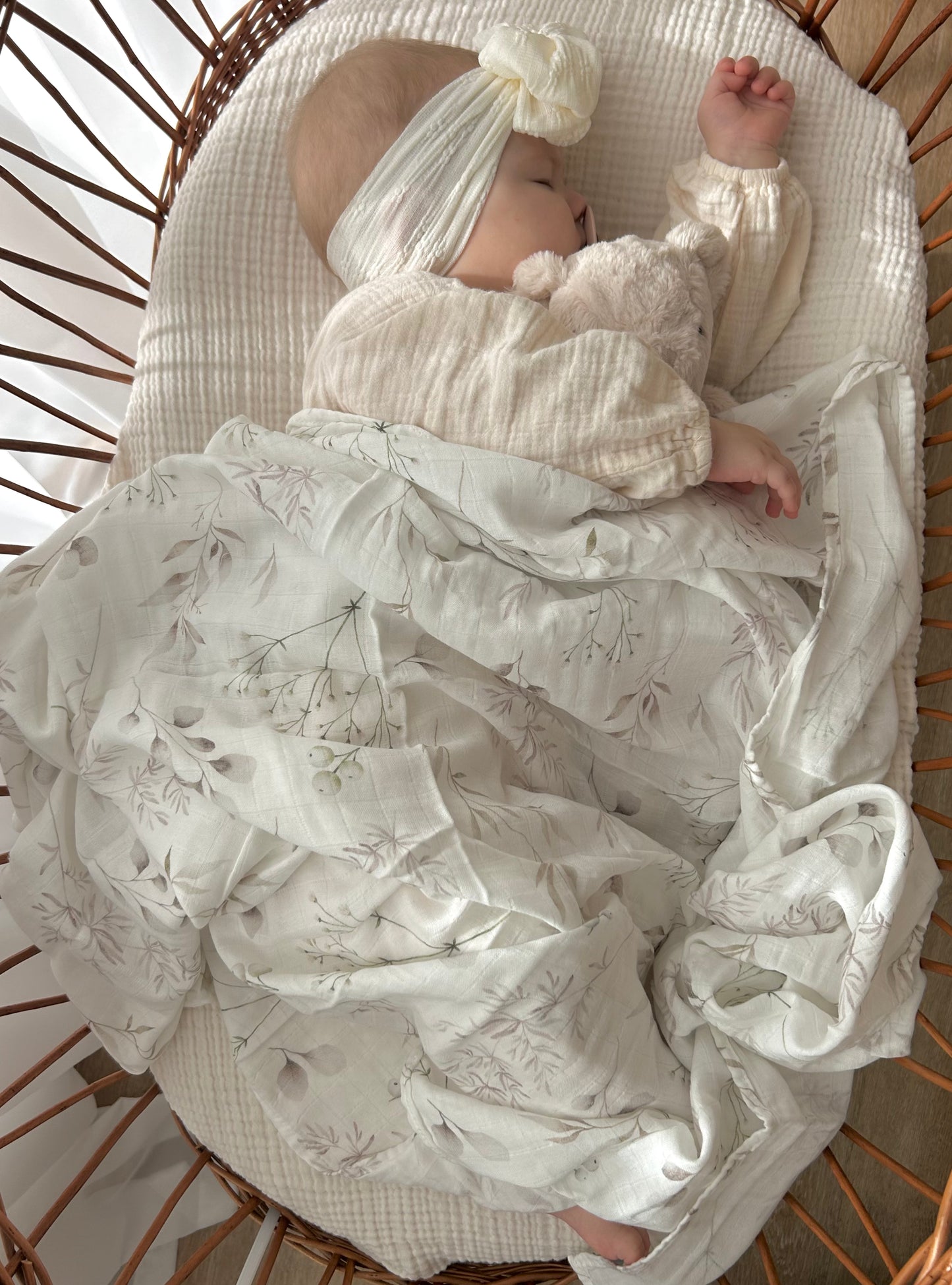 MUSSELIN XL SCHMUSETUCH - calm nature (120x120 cm)