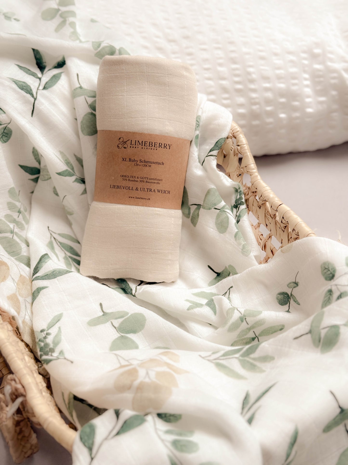 MUSSELIN XL SCHMUSETUCH - soft sand (120x120 cm)