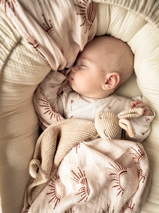 MUSSELIN XL SCHMUSETUCH - sunset (120x120 cm)