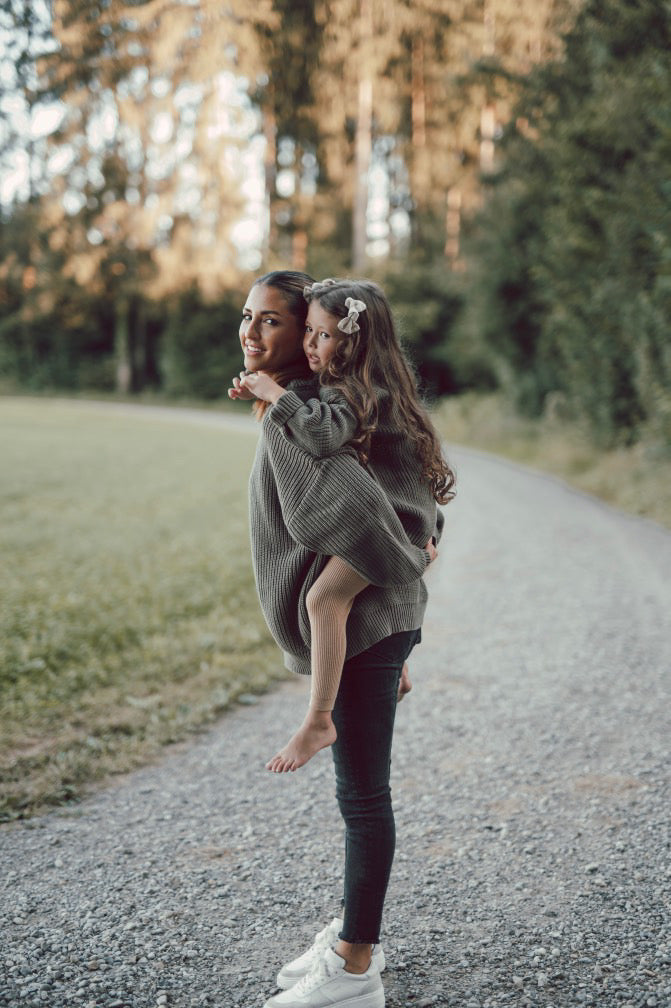 Mum oversized knit Jumper - kaki - schadstofffrei - verf. wieder ab 23.12.25