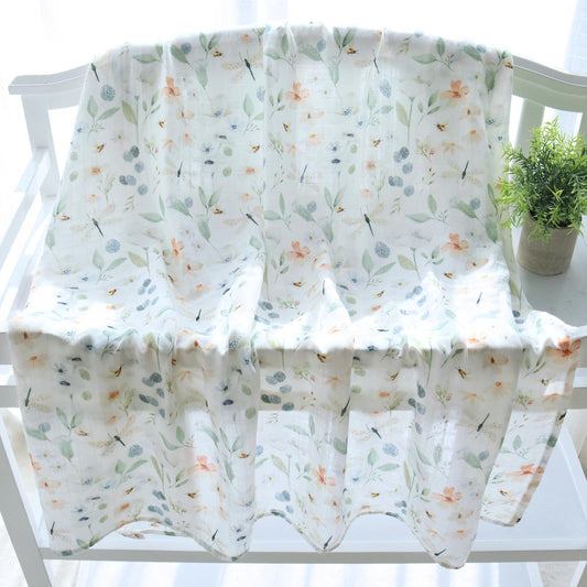 MUSSELIN XL SCHMUSETUCH - dreamy meadow (120x120 cm)