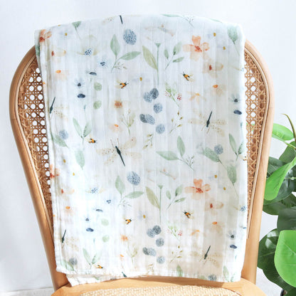 MUSSELIN XL SCHMUSETUCH - dreamy meadow (120x120 cm)