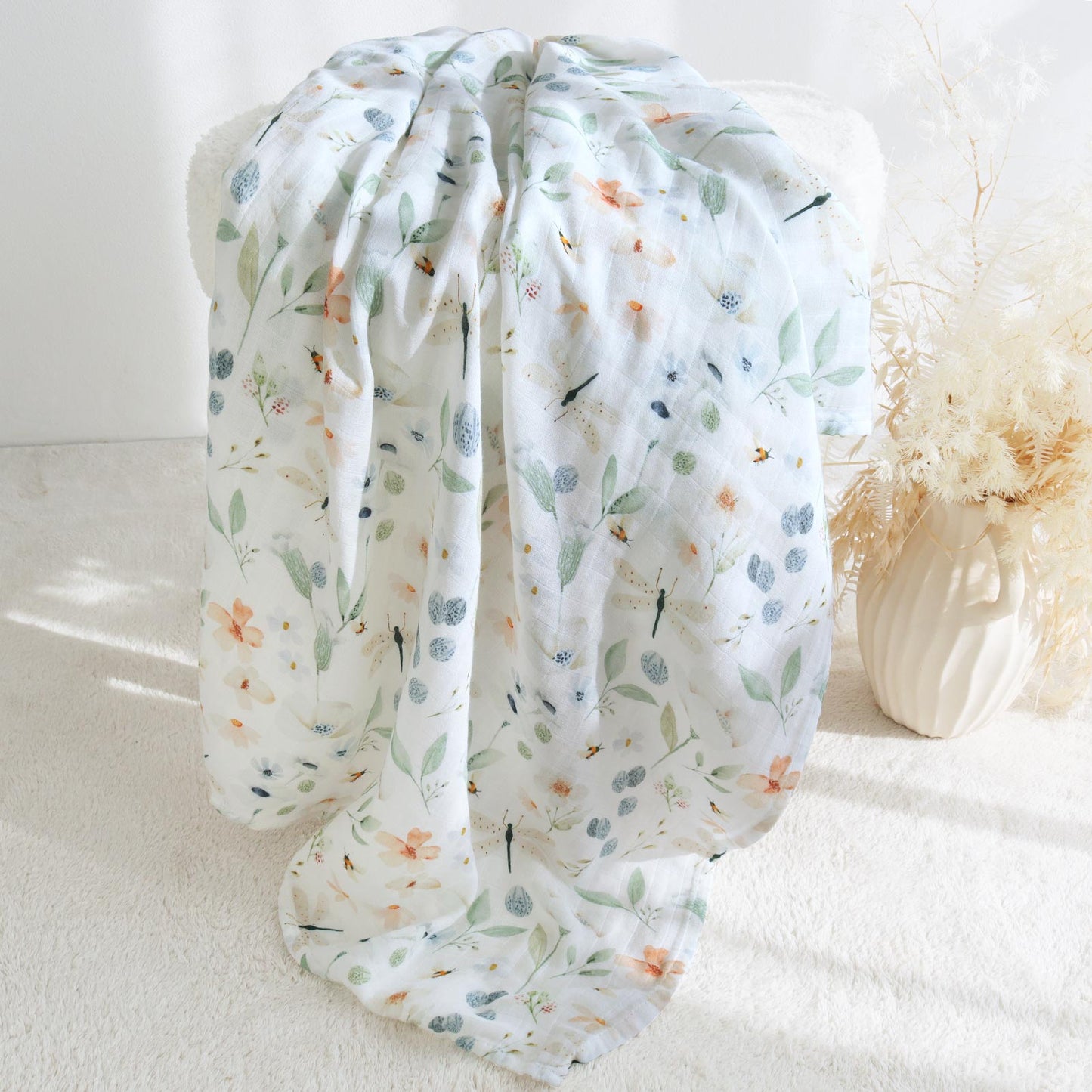 MUSSELIN XL SCHMUSETUCH - dreamy meadow (120x120 cm)