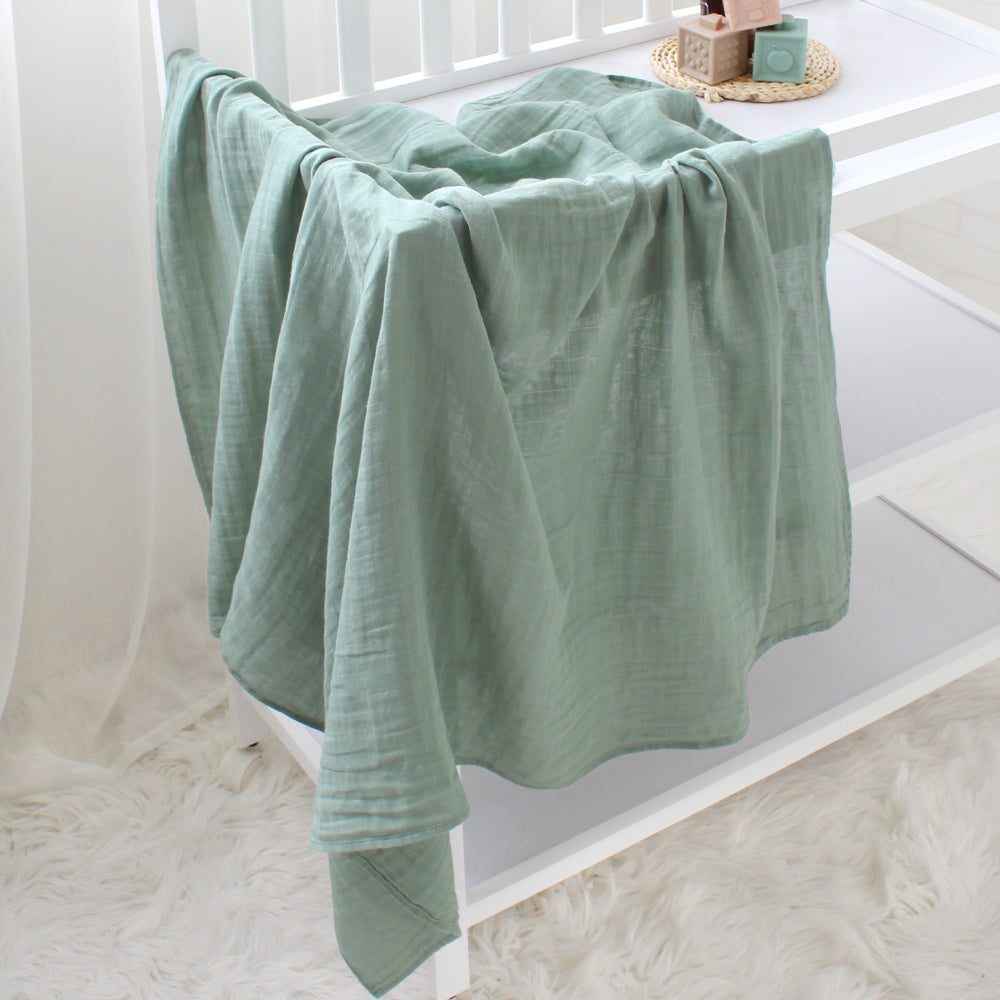 MUSSELIN XL SCHMUSETUCH - soft mint (120x120 cm)