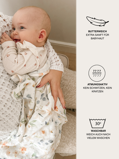 MUSSELIN XL SCHMUSETUCH - sunset (120x120 cm)