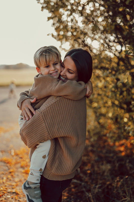 Mum oversized knit Jumper - hazelnut