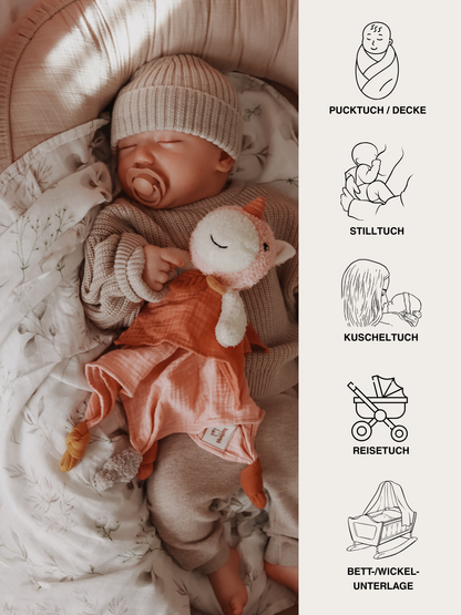 MUSSELIN XL SCHMUSETUCH - sunset (120x120 cm)