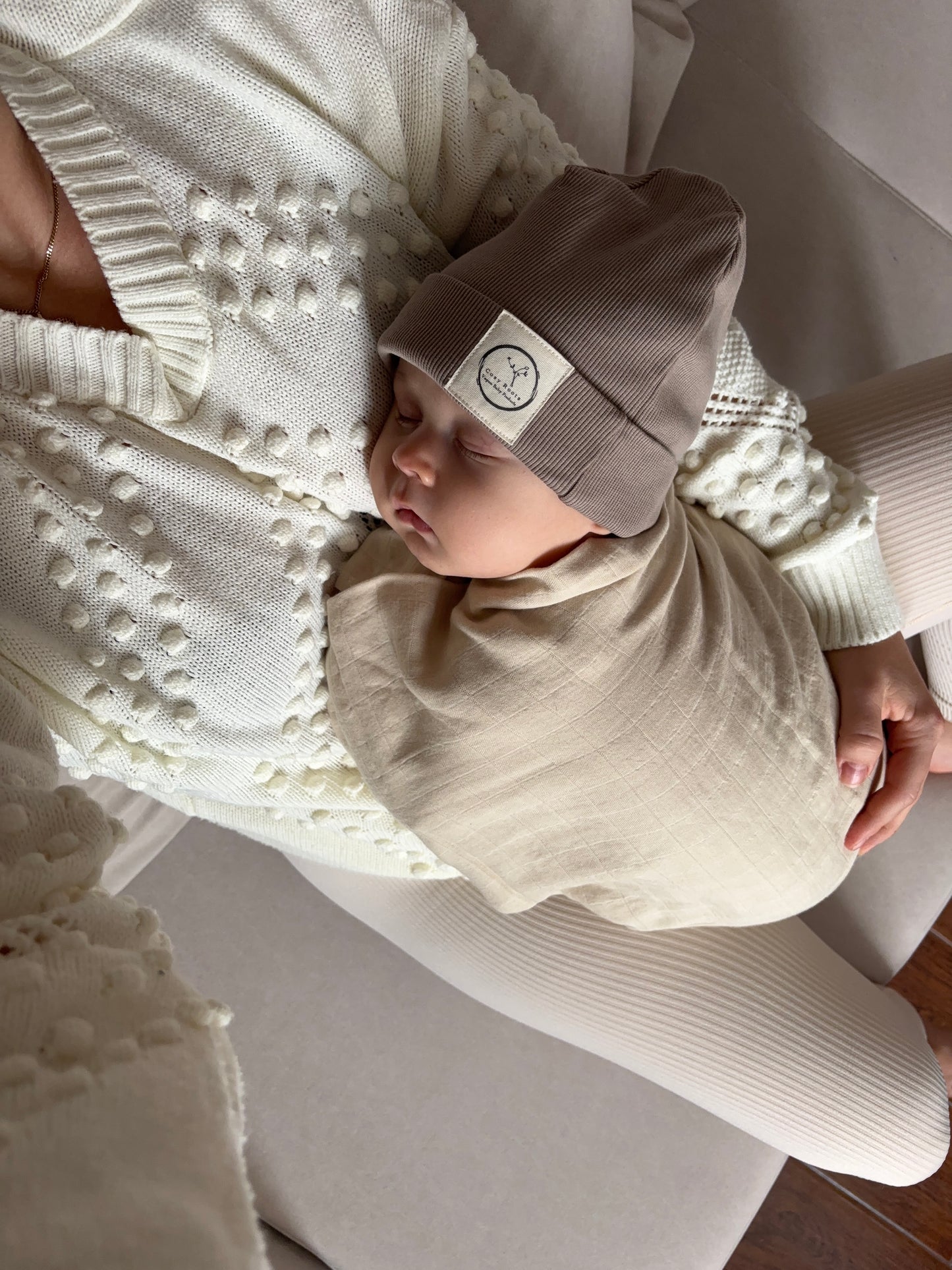 MUSSELIN XL SCHMUSETUCH - soft sand (120x120 cm)