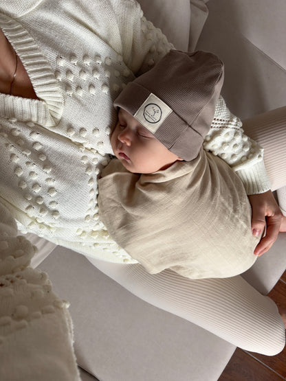 MUSSELIN XL SCHMUSETUCH - soft sand (120x120 cm)