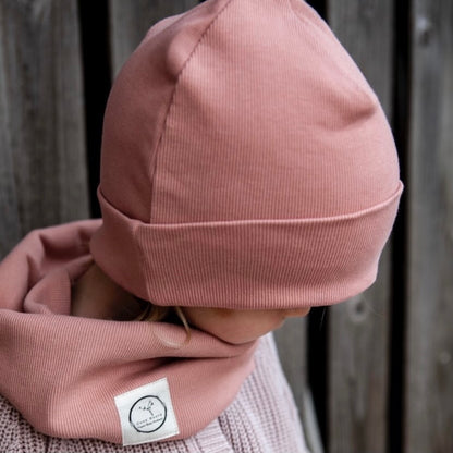 Organic Rib Beanie - Dusty Rose