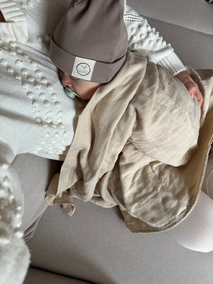 MUSSELIN XL SCHMUSETUCH - soft sand (120x120 cm)