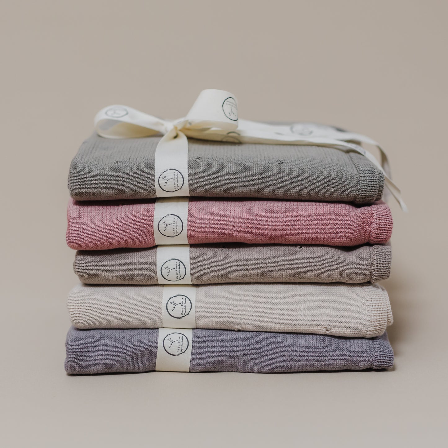 Organic Knit Blanket - Dusty Rose