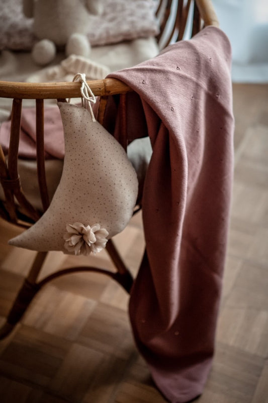 Organic Knit Blanket - Dusty Rose