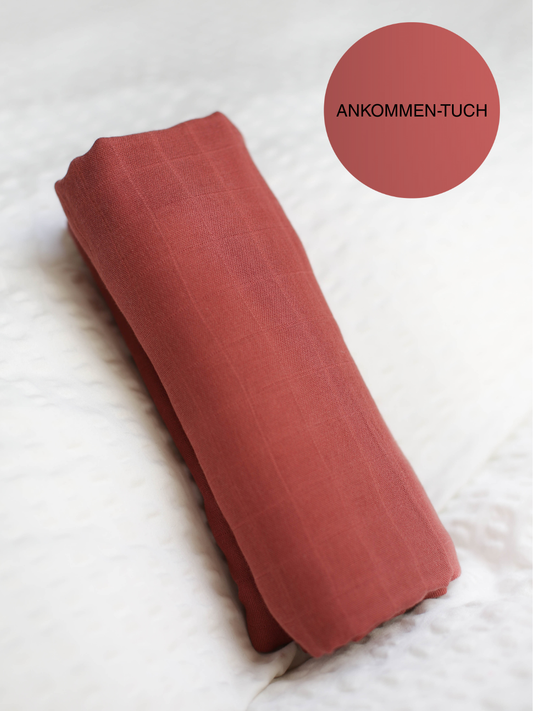 MUSSELIN XL SCHMUSETUCH - Ankommen-Tuch (120x120 cm)