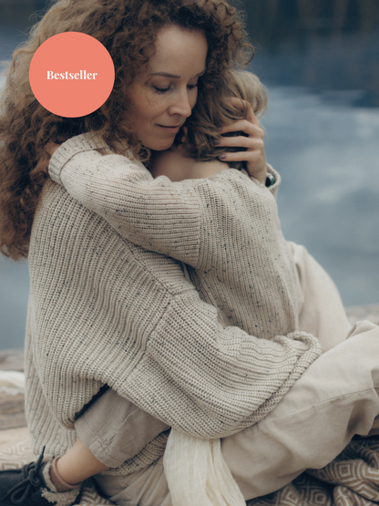 Mom oversized knit Jumper - beige/sprinkle - schadstofffrei