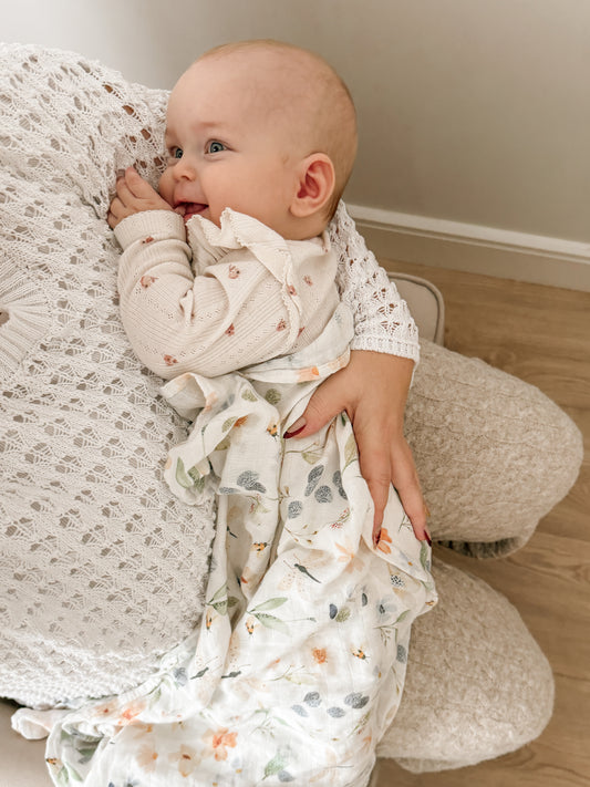 MUSSELIN XL SCHMUSETUCH - dreamy meadow (120x120 cm)