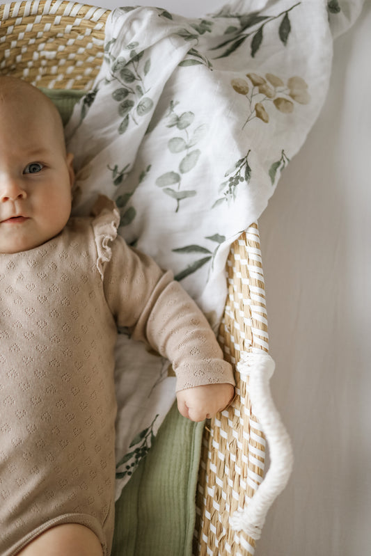 MUSSELIN XL SCHMUSETUCH - eucalyptus (120x120 cm)