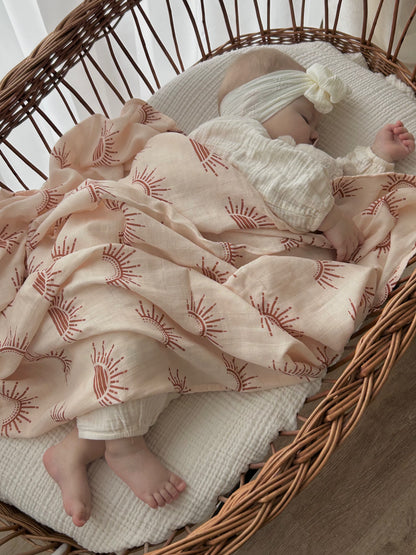 MUSSELIN XL SCHMUSETUCH - sunset (120x120 cm)