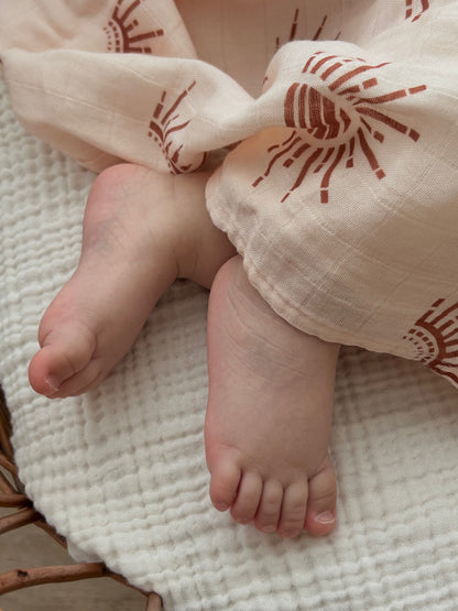 MUSSELIN XL SCHMUSETUCH - sunset (120x120 cm)