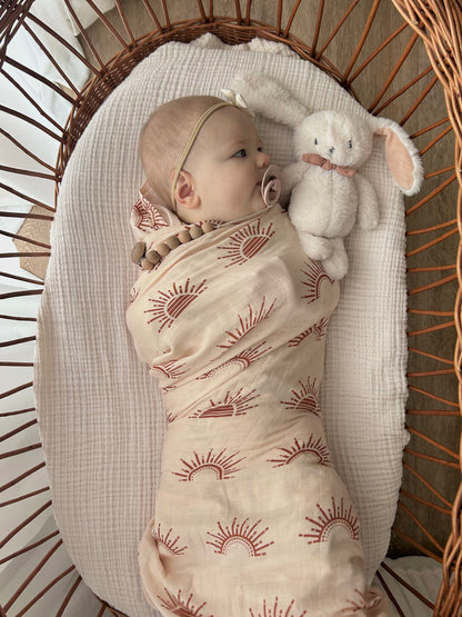 MUSSELIN XL SCHMUSETUCH - sunset (120x120 cm)