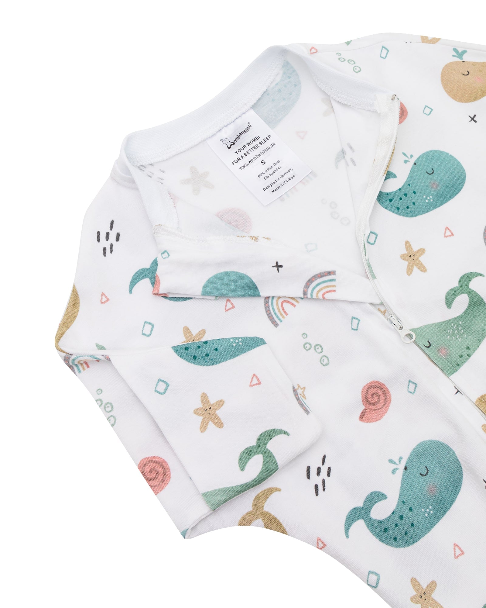 womby schlafsack Frühling/Sommer Wombambino- Whale – Limeberry