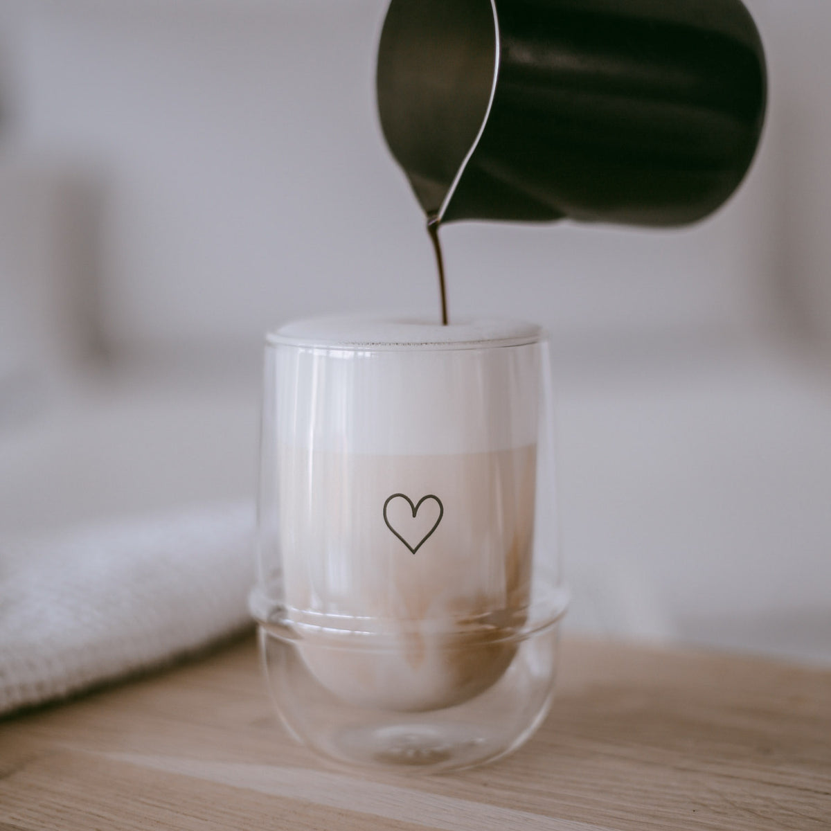 Doppelwandiges Herzglas - 300ml - für deinen Moment