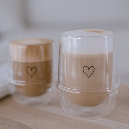 Doppelwandiges Herzglas - 300ml - für deinen Moment