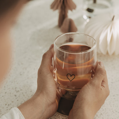 Doppelwandiges Herzglas - 300ml - für deinen Moment