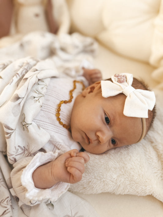 Bernstein-Baby-Halskette, oval, Honig - handgefertigt