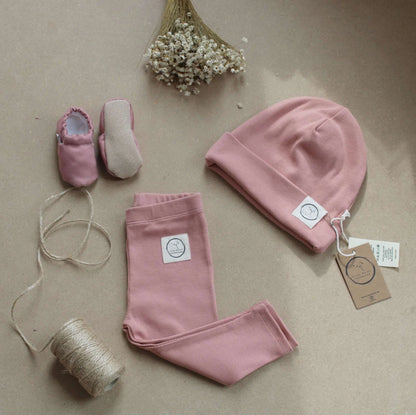 Organic Rib Beanie - Dusty Rose