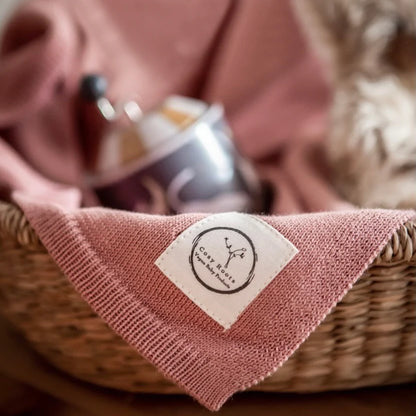 Organic Knit Blanket - Dusty Rose