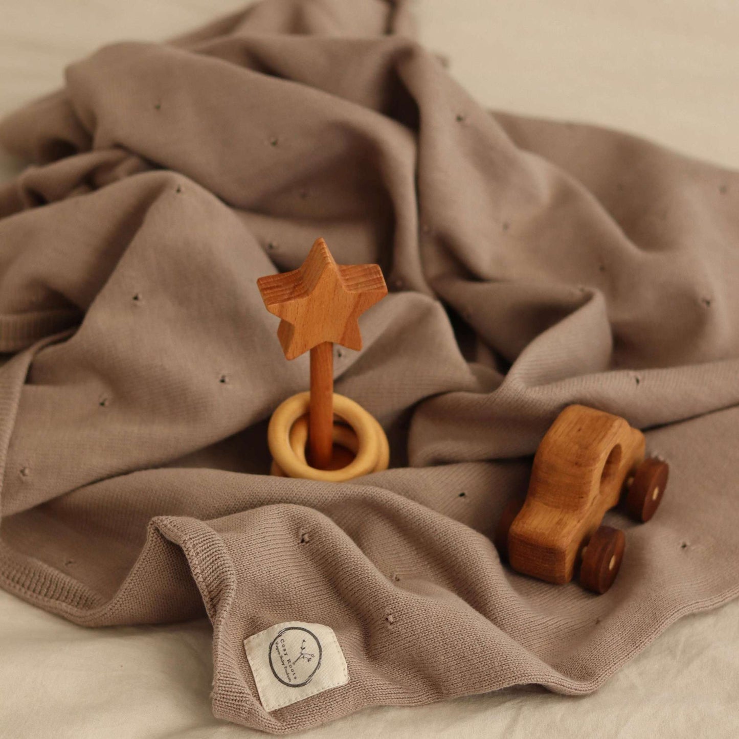 Organic Knit Blanket - Caramel