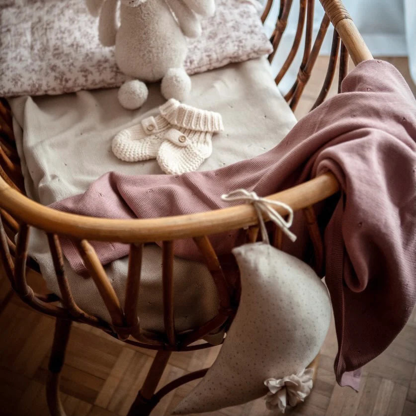 Organic Knit Blanket - Dusty Rose