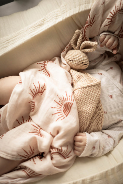 MUSSELIN XL SCHMUSETUCH - sunset (120x120 cm)