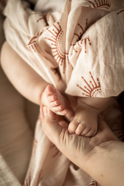 MUSSELIN XL SCHMUSETUCH - sunset (120x120 cm)