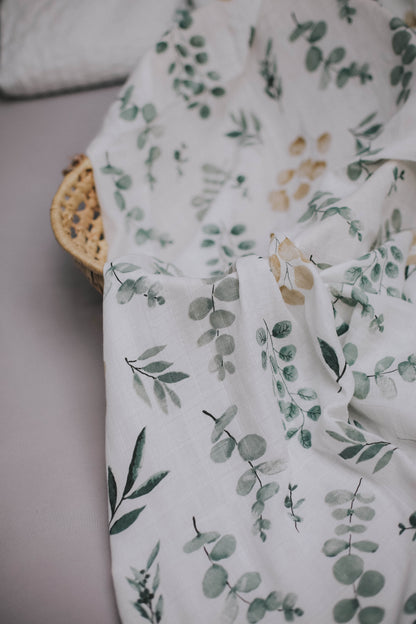 MUSSELIN XL SCHMUSETUCH - eucalyptus (120x120 cm)