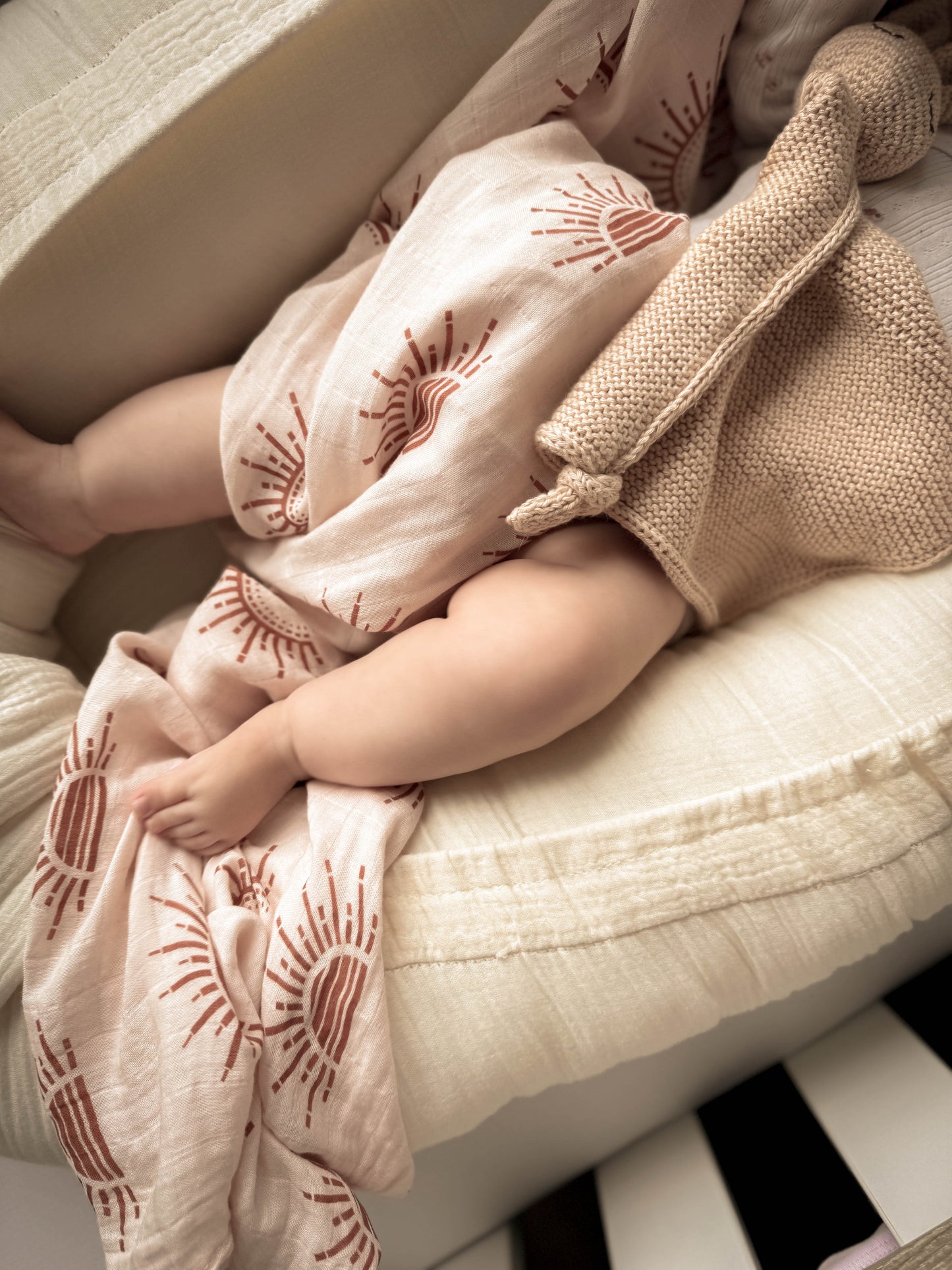 MUSSELIN XL SCHMUSETUCH - sunset (120x120 cm)