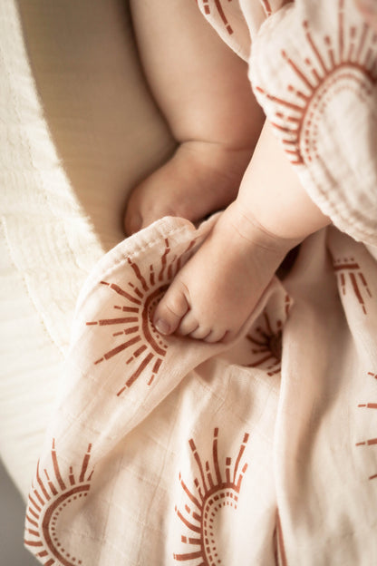 MUSSELIN XL SCHMUSETUCH - sunset (120x120 cm)