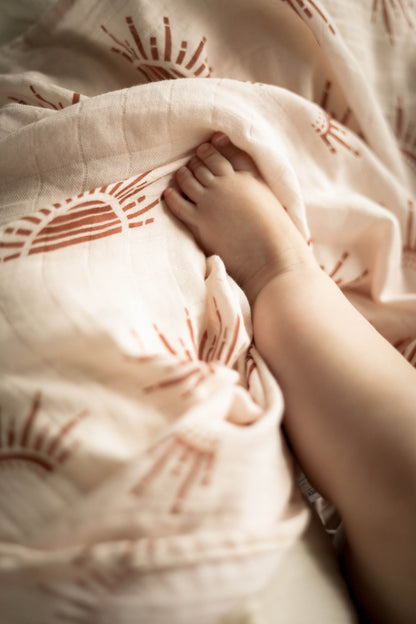 MUSSELIN XL SCHMUSETUCH - sunset (120x120 cm)