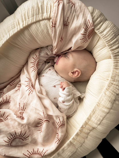 MUSSELIN XL SCHMUSETUCH - sunset (120x120 cm)