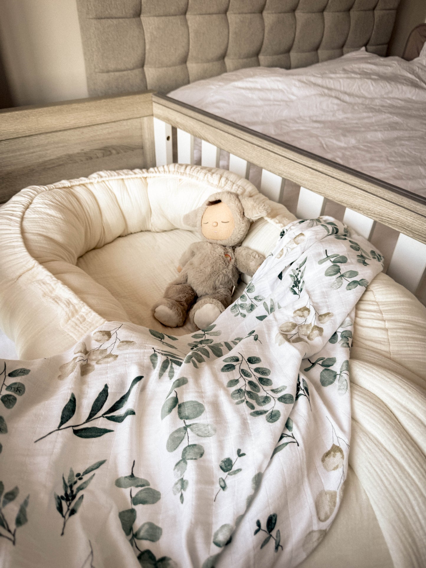 MUSSELIN XL SCHMUSETUCH - eucalyptus (120x120 cm)