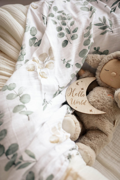 MUSSELIN XL SCHMUSETUCH - eucalyptus (120x120 cm)