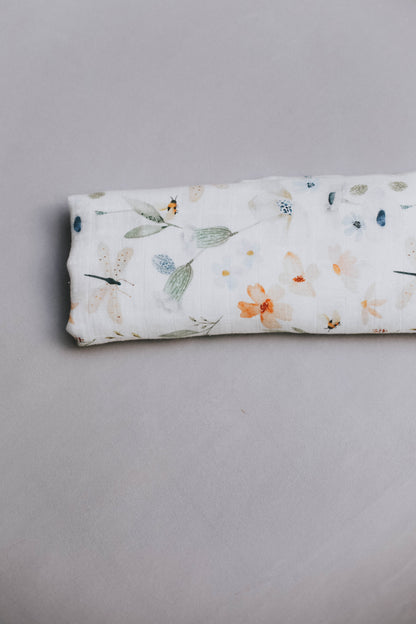 MUSSELIN XL SCHMUSETUCH - dreamy meadow (120x120 cm)